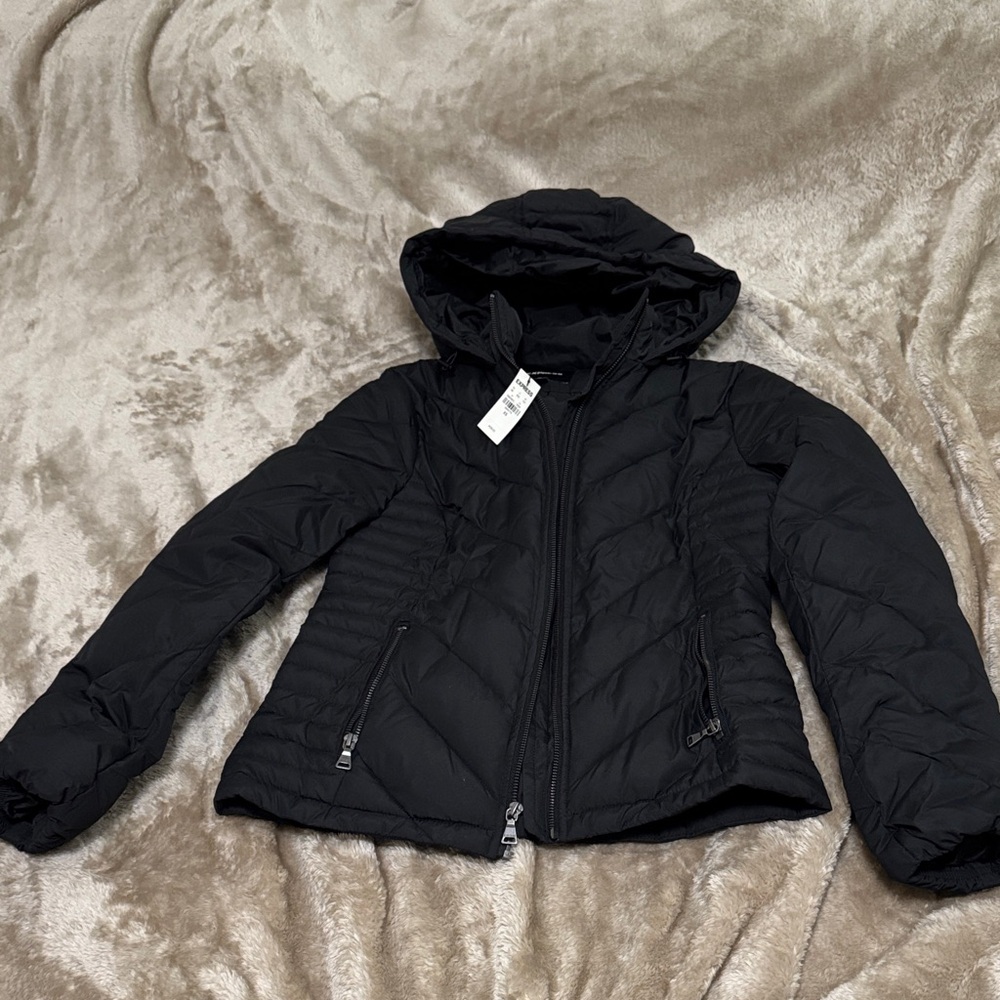 Express Black Puffer Jacket with Hood